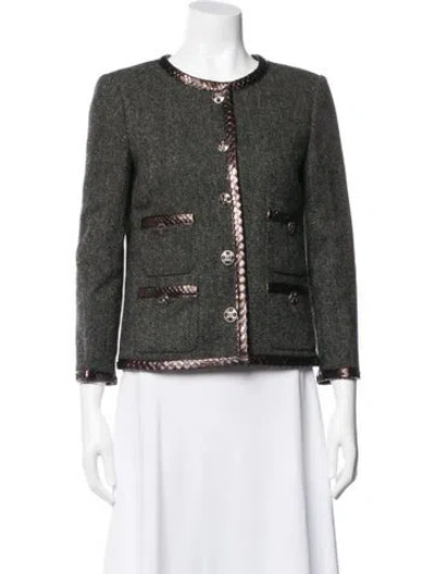 Pre-owned Chanel 2012 Wool Blazer In Green