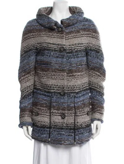 Pre-owned Chanel 2012 Wool Coat In Blue