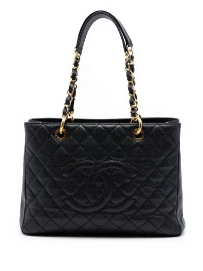 Pre-owned Chanel 2012-2013 Caviar Grand Shopping Tote Bag In Black
