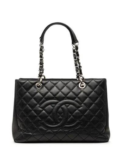Pre-owned Chanel 2012-2013 Caviar Grand Shopping Tote Bag In Black