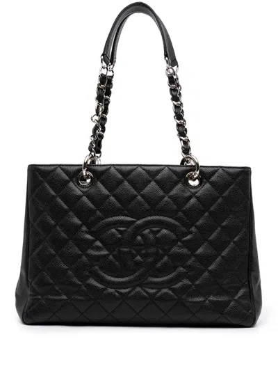Pre-owned Chanel 2012-2013 Caviar Grand Shopping Tote Bag In Black