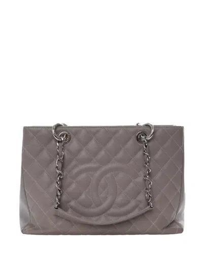 Pre-owned Chanel 2012-2013 Caviar Grand Shopping Tote Bag In Grey