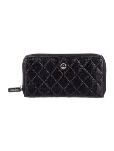 Pre-owned Chanel 2012-2013 Continental Continental Wallet In Black