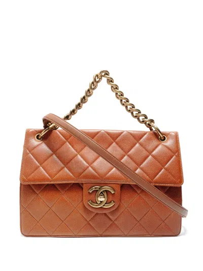 Pre-owned Chanel 2012-2013 Deauville Quilted Handbag In Brown