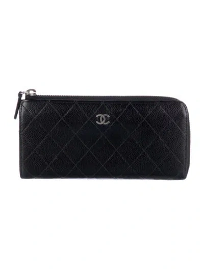 Pre-owned Chanel 2012-2013 Interlocking Cc Logo Wallet In Black