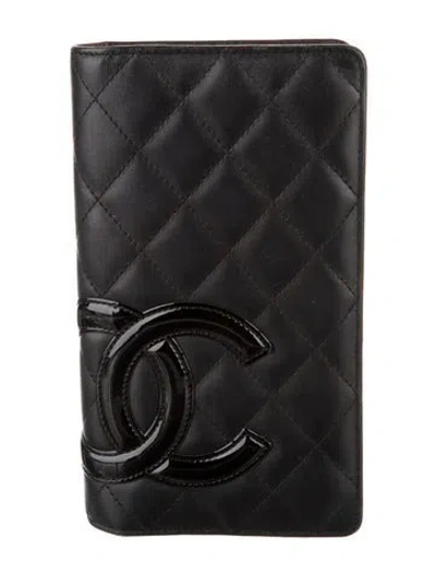 Pre-owned Chanel 2012-2013 Ligne Cambon Bifold Wallet In Black