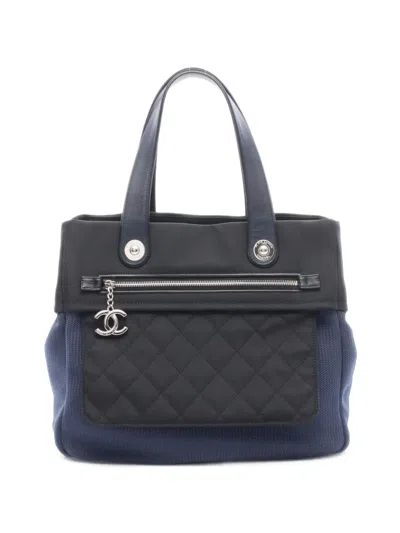 Pre-owned Chanel 2012-2013 Paris Biarritz Tote Bag In Black