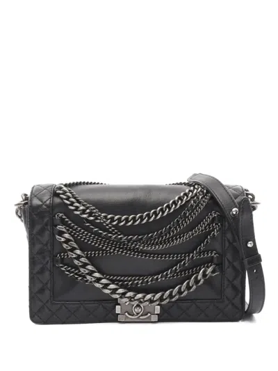 Pre-owned Chanel 2013-2014 Boy  Shoulder Bag In Black