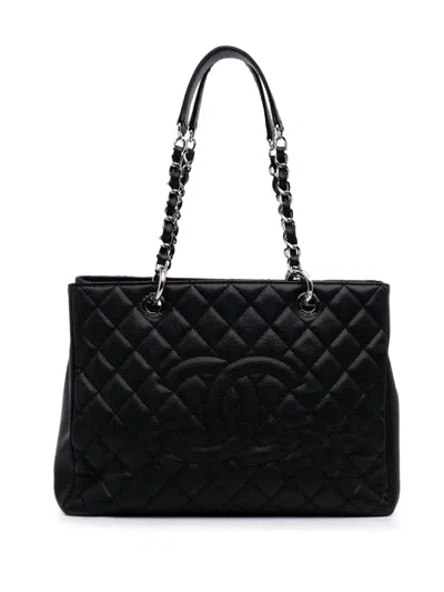 Pre-owned Chanel 2013-2014 Caviar Grand Shopping Tote Bag In Black