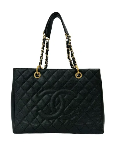 Pre-owned Chanel 2013-2014 Caviar Grand Shopping Tote Bag In Black
