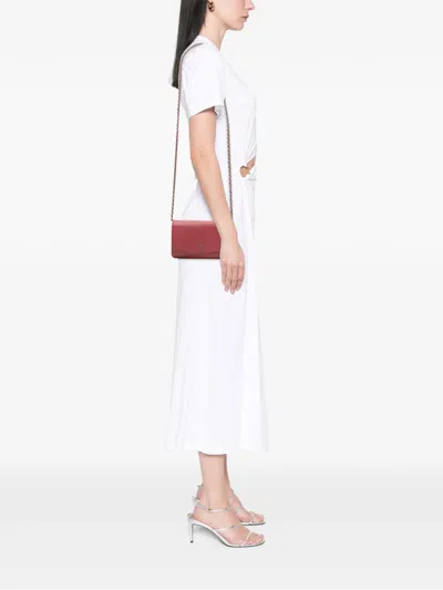 Pre-owned Chanel 2013-2014 Cc Caviar Sevruga Wallet On Chain Crossbody Bag In Red