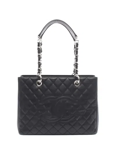 Pre-owned Chanel 2013-2014 Grand Shopping Tote Bag In Black