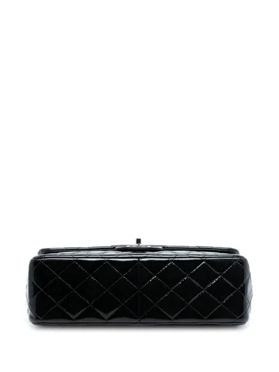Pre-owned Chanel 2013-2014 Jumbo Classic Patent Double Flap Shoulder Bag In Black