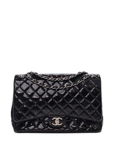 Pre-owned Chanel 2013-2014 Maxi Classic Patent Double Flap Shoulder Bag