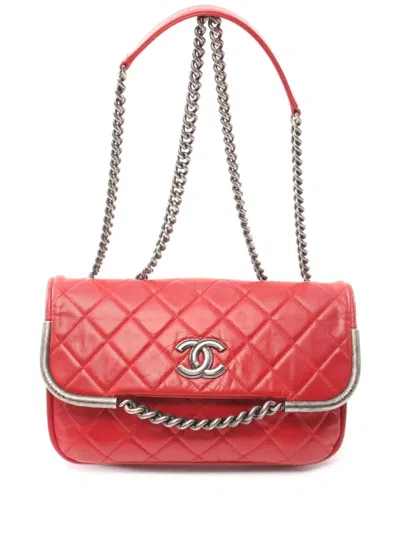 Pre-owned Chanel 2013-2014 Maxi Flap Shoulder Bag In Red