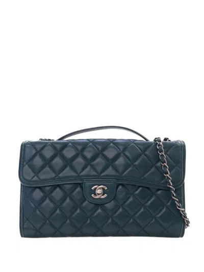 Pre-owned Chanel 2013-2014 Medium Quilted Lambskin Citizen Flap Satchel