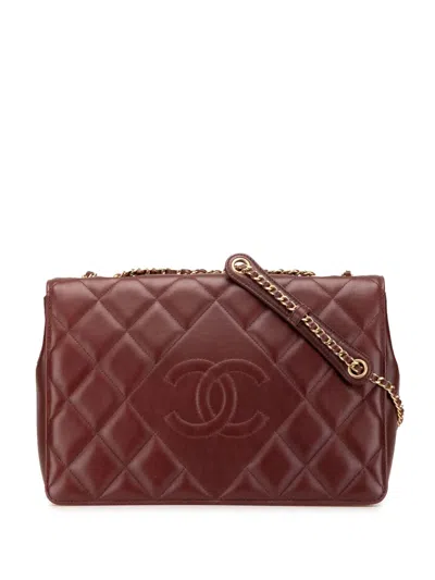 Pre-owned Chanel 2013-2014 Medium Quilted Lambskin Diamond Cc Flap Crossbody Bag