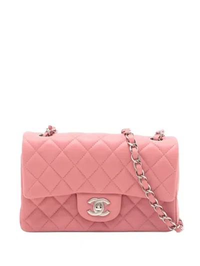 Pre-owned Chanel 2013-2014 Mini Flap Chain Shoulder Bag In Pink