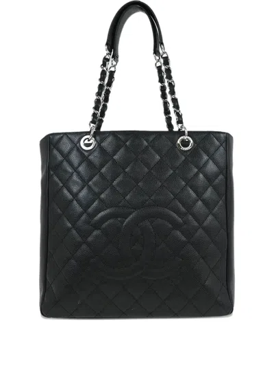 Pre-owned Chanel 2013-2014 Quilted Tote Bag In Black