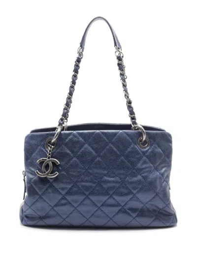 Pre-owned Chanel 2013-2014 Shoulder Bag In Blue
