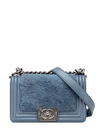 Pre-owned Chanel 2013-2014 Small Leather And Fur Boy Flap Crossbody Bag