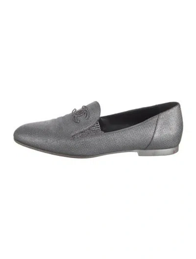 Pre-owned Chanel 2013 Canvas Loafers In Gray