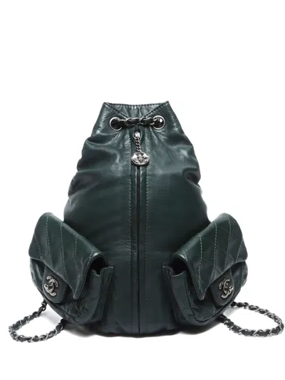 Pre-owned Chanel 2013 Cc Backpack In 绿色