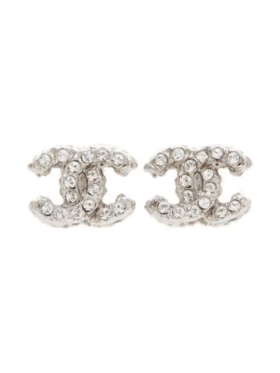 Pre-owned Chanel 2013 Cc Mark Earrings In Silver
