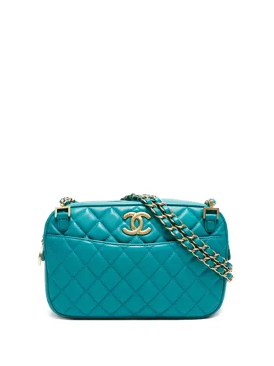Pre-owned Chanel 2013 Cc Mark Matelasse Shoulder Bag In Green