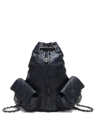Pre-owned Chanel 2013 Cc Turn-lock Backpack In Black