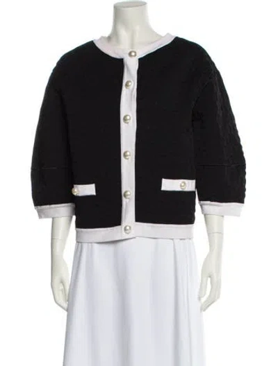Pre-owned Chanel 2013 Colorblock Pattern Jacket In Black