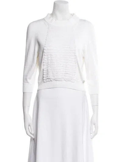 Pre-owned Chanel 2013 Crew Neck Sweater In White
