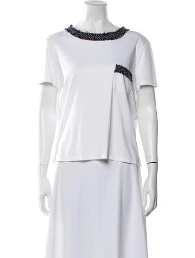 Pre-owned Chanel 2013 Crew Neck T-shirt In White