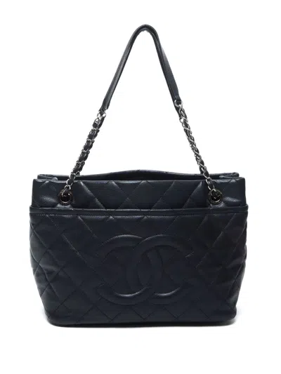 Pre-owned Chanel 2013 Diamond-quilted Tote Bag In Black