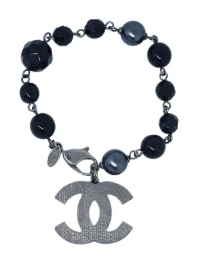Pre-owned Chanel 2013 Faux-pearl Bracelet In Black