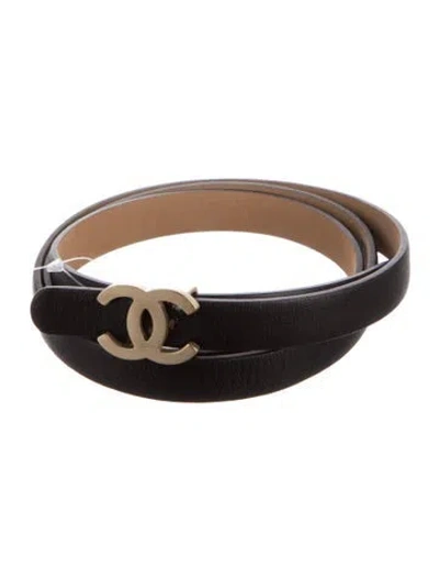 Pre-owned Chanel 2013 Interlocking Cc Logo Belt In Black