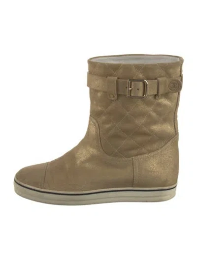 Pre-owned Chanel 2013 Interlocking Cc Logo Boots