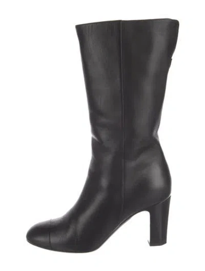 Pre-owned Chanel 2013 Interlocking Cc Logo Boots In Black