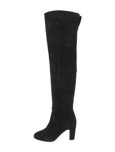 Pre-owned Chanel 2013 Interlocking Cc Logo Boots In Black