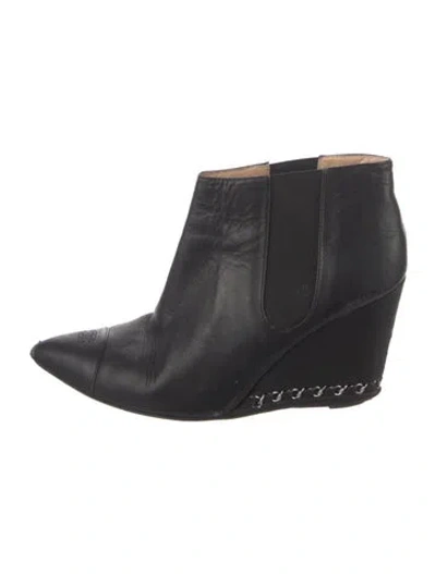 Pre-owned Chanel 2013 Interlocking Cc Logo Chelsea Boots In Black