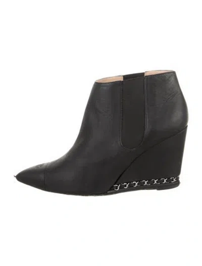Pre-owned Chanel 2013 Interlocking Cc Logo Chelsea Boots In Black