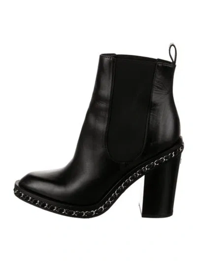Pre-owned Chanel 2013 Interlocking Cc Logo Chelsea Boots In Black