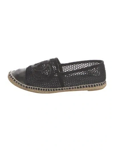Pre-owned Chanel 2013 Interlocking Cc Logo Espadrilles In Black