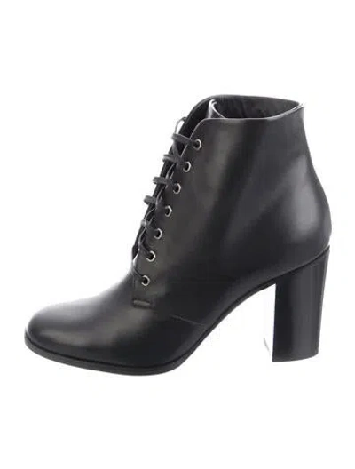 Pre-owned Chanel 2013 Interlocking Cc Logo Lace-up Boots In Black