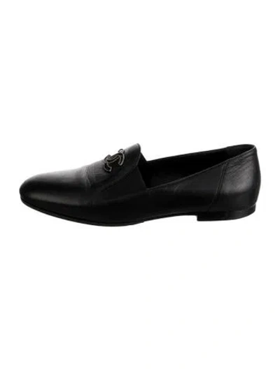 Pre-owned Chanel 2013 Interlocking Cc Logo Loafers In Black