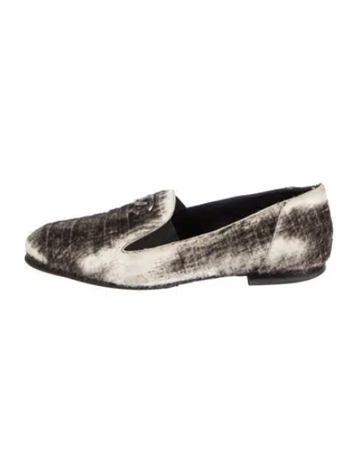 Pre-owned Chanel 2013 Interlocking Cc Logo Loafers In Brown