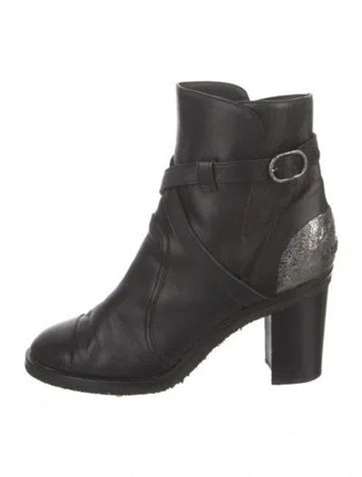 Pre-owned Chanel 2013 Interlocking Cc Logo Moto Boots In Black