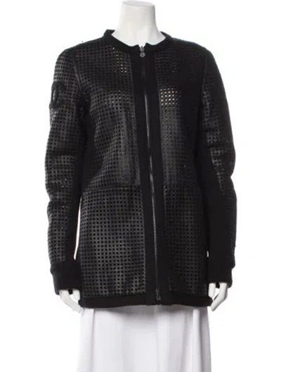 Pre-owned Chanel 2013 Lambskin Faux Fur Coat In Black
