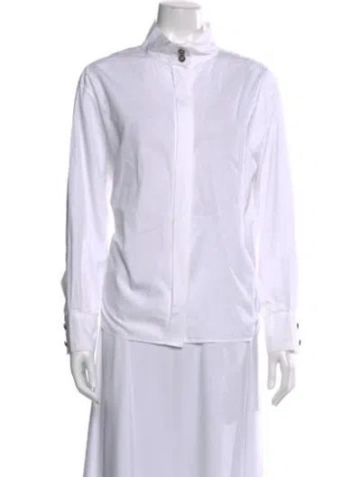 Pre-owned Chanel 2013 Metiers D'art Collection Button-up Top In White
