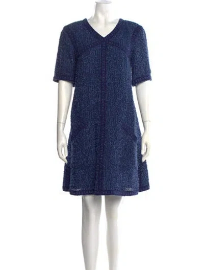 Pre-owned Chanel 2013 Mini Dress In Blue
